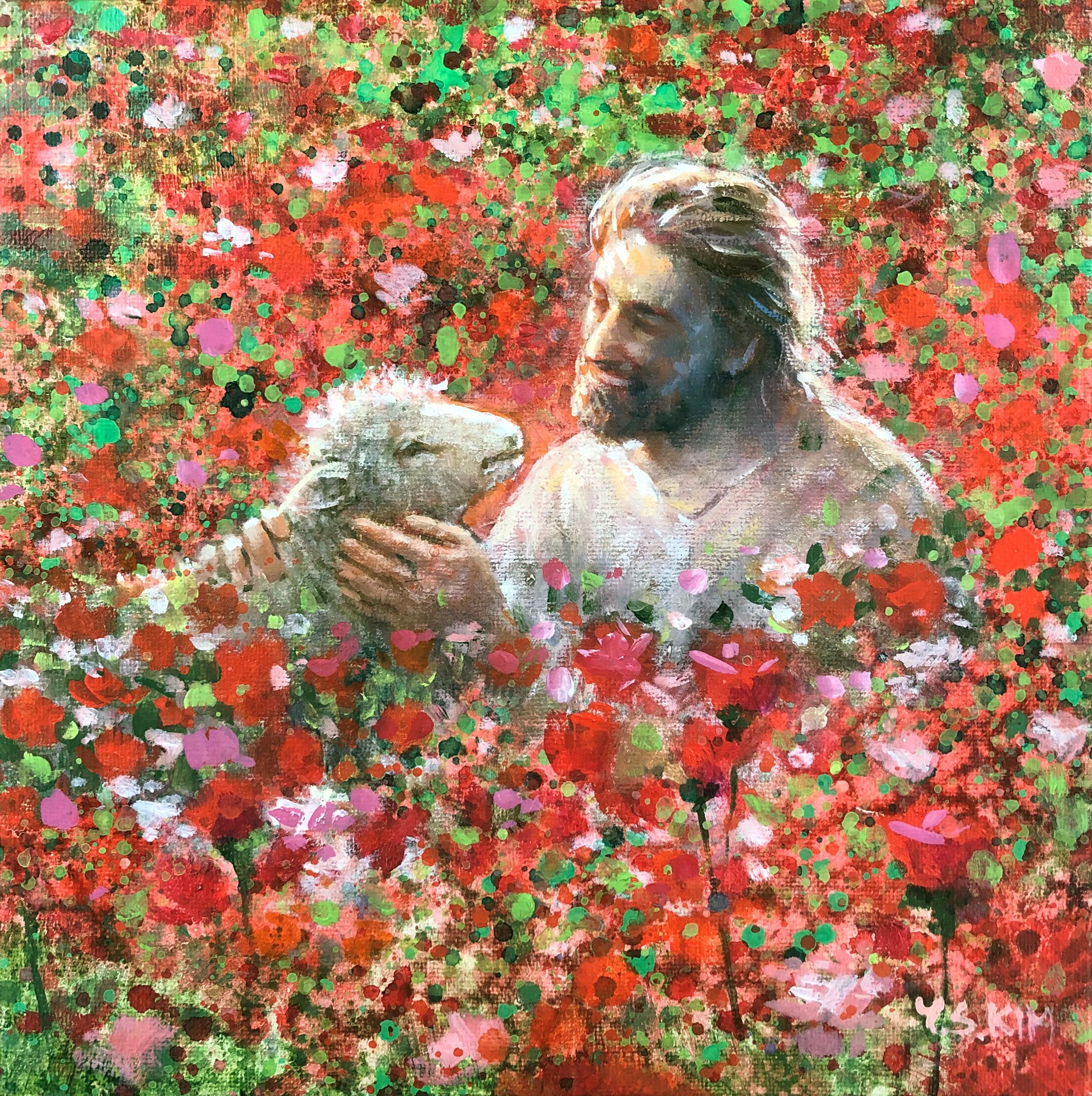 Red Like Crimson Original Painting - 9.5 x 9.5 Inch Handmade Canvas Art - Perfect for Living Room, Bedroom & Office Wall Decor