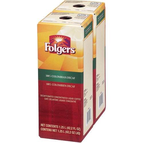Folgers 100% Colombian Decaffeinated Liquid Coffee, 1.25 Liter (Pack of 2) - Smooth & Rich Flavor for Home, Office, or On-the-Go Coffee Lovers