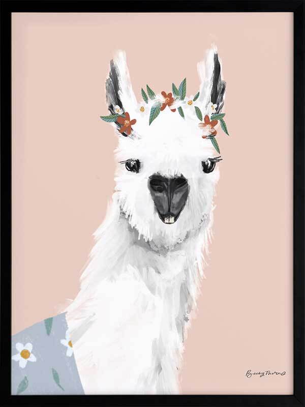 Beautiful Alpaca Framed Art Print - Handmade Wall Decor for Living Room, Bedroom & Office - Perfect Gift for Animal Lovers