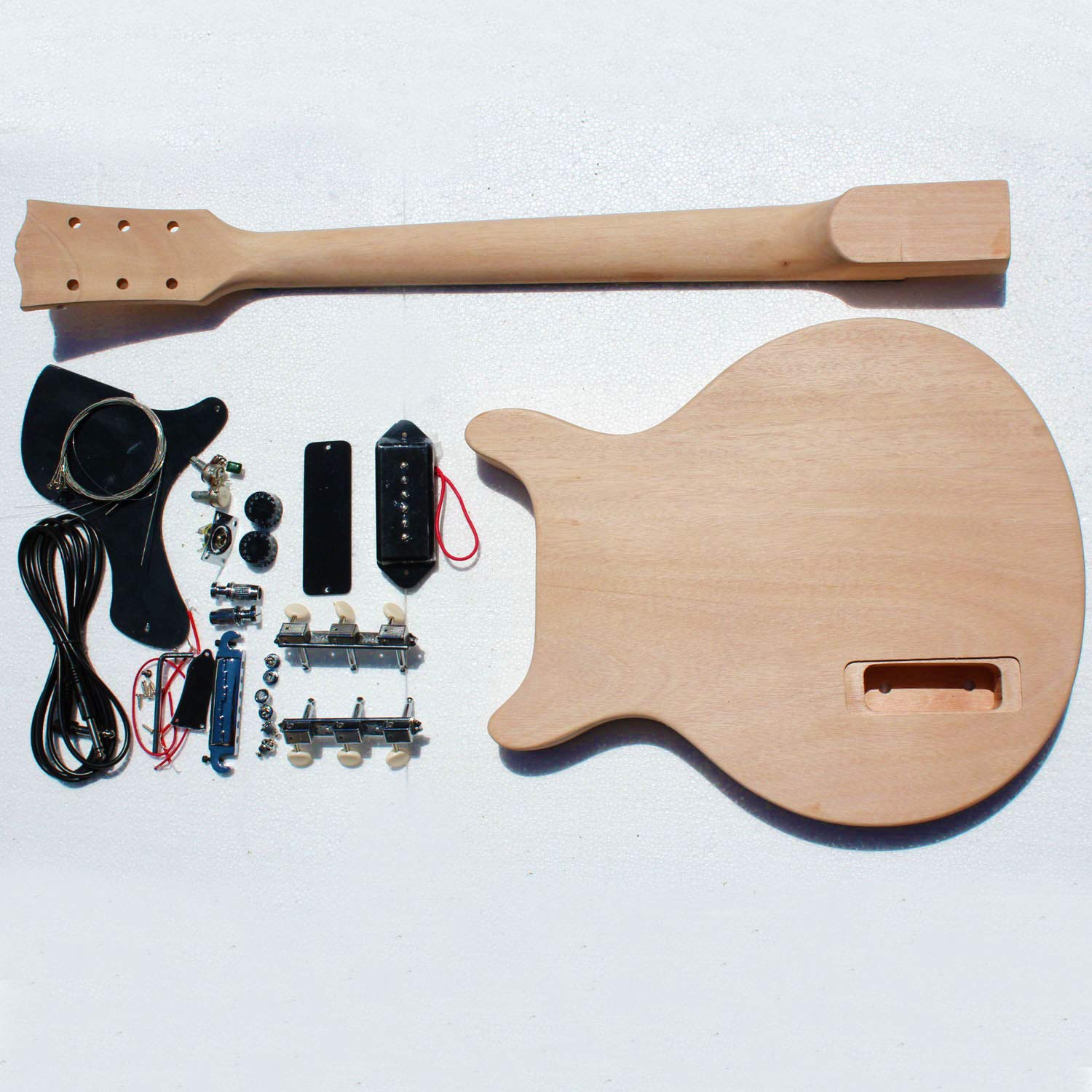 Project Jr DIY Electric Guitar Kit - Natural Wood Finish for Beginners & Hobbyists | Perfect for Home Practice, Music Classes & DIY Enthusiasts