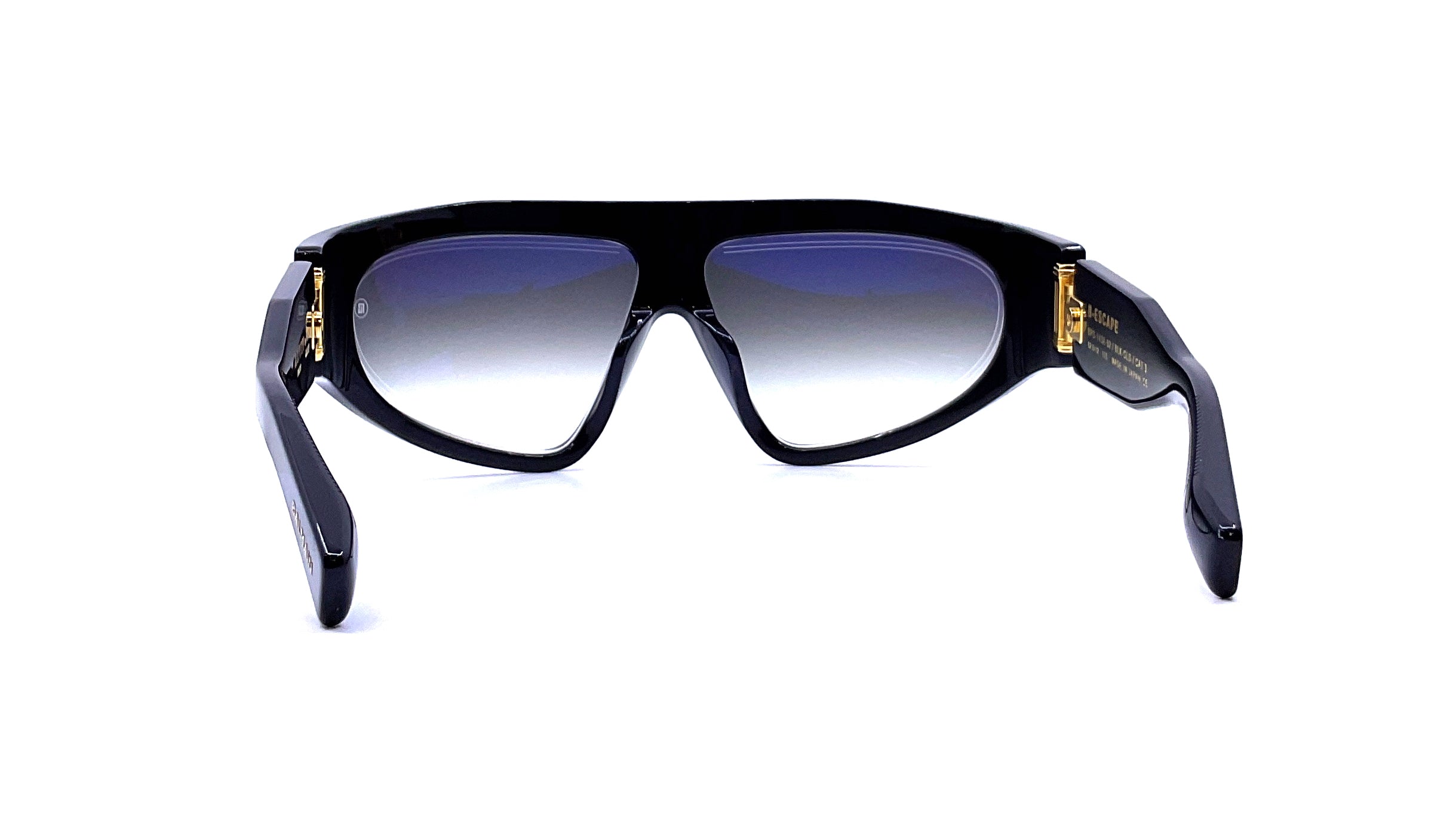 Balmain B Escape Sunglasses - Black Gold/Grey Gradient Aviator Style for Men & Women - Perfect for Outdoor Activities, Travel & Fashion