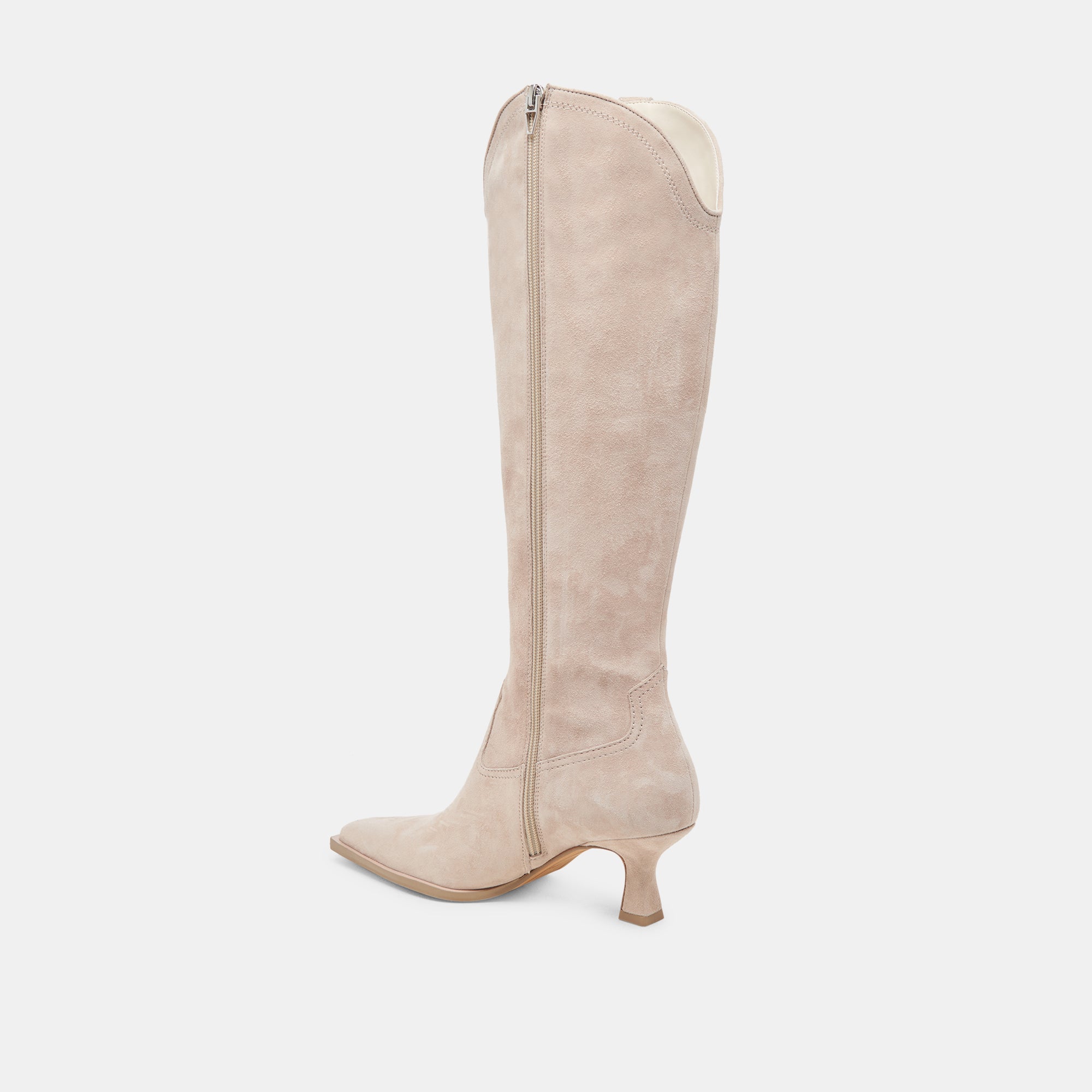 Ariana Wide Calf Boots for Women - Comfortable Taupe Suede Ankle Booties for Wide Feet | Perfect for Office, Casual Outfits & Fall Winter Fashion