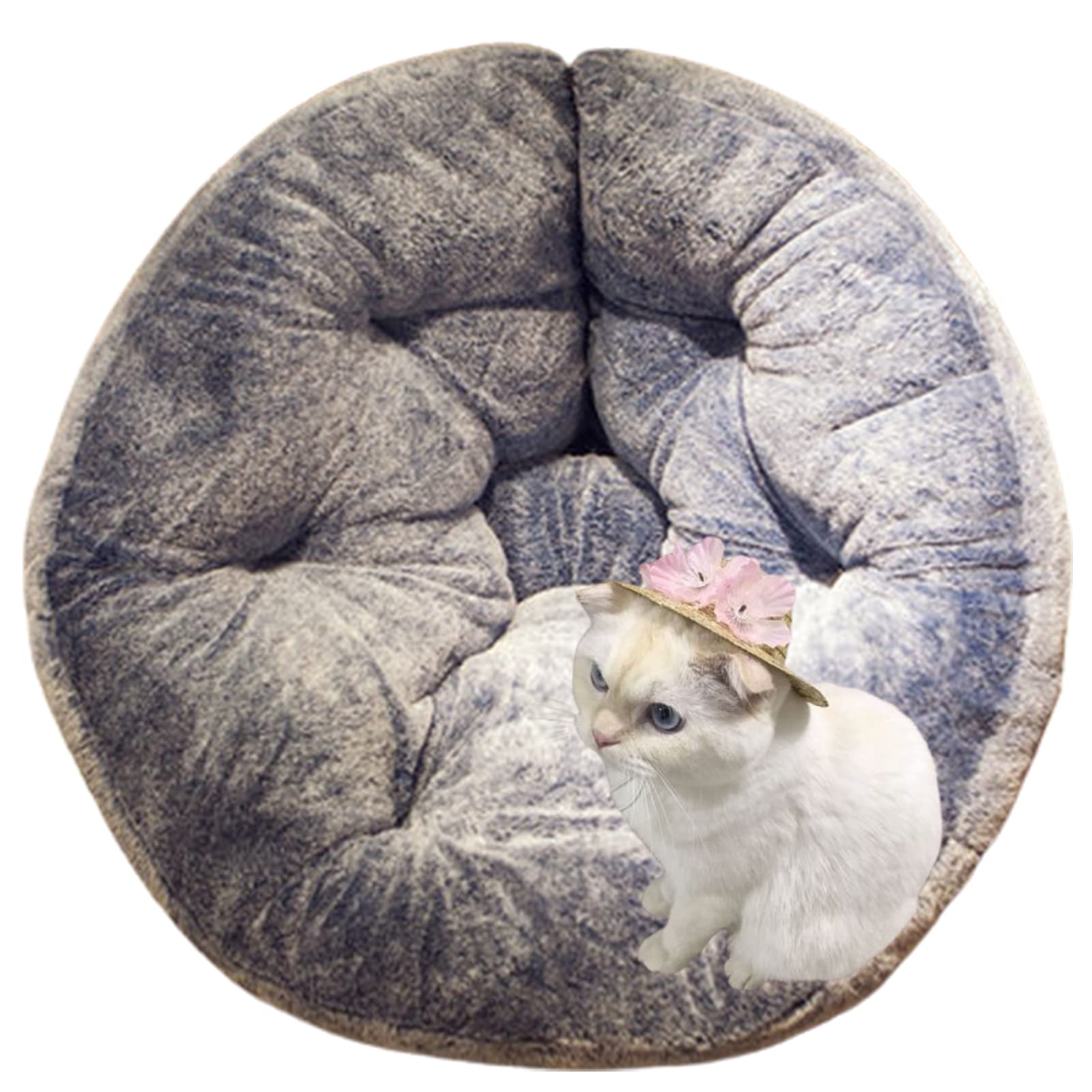 Tufted Hanging Egg Chair Cushion - Soft Wicker Rattan Swing Seat Pad - Blue Size 2 - Perfect for Indoor/Outdoor Porch, Patio, Garden & Balcony Relaxation