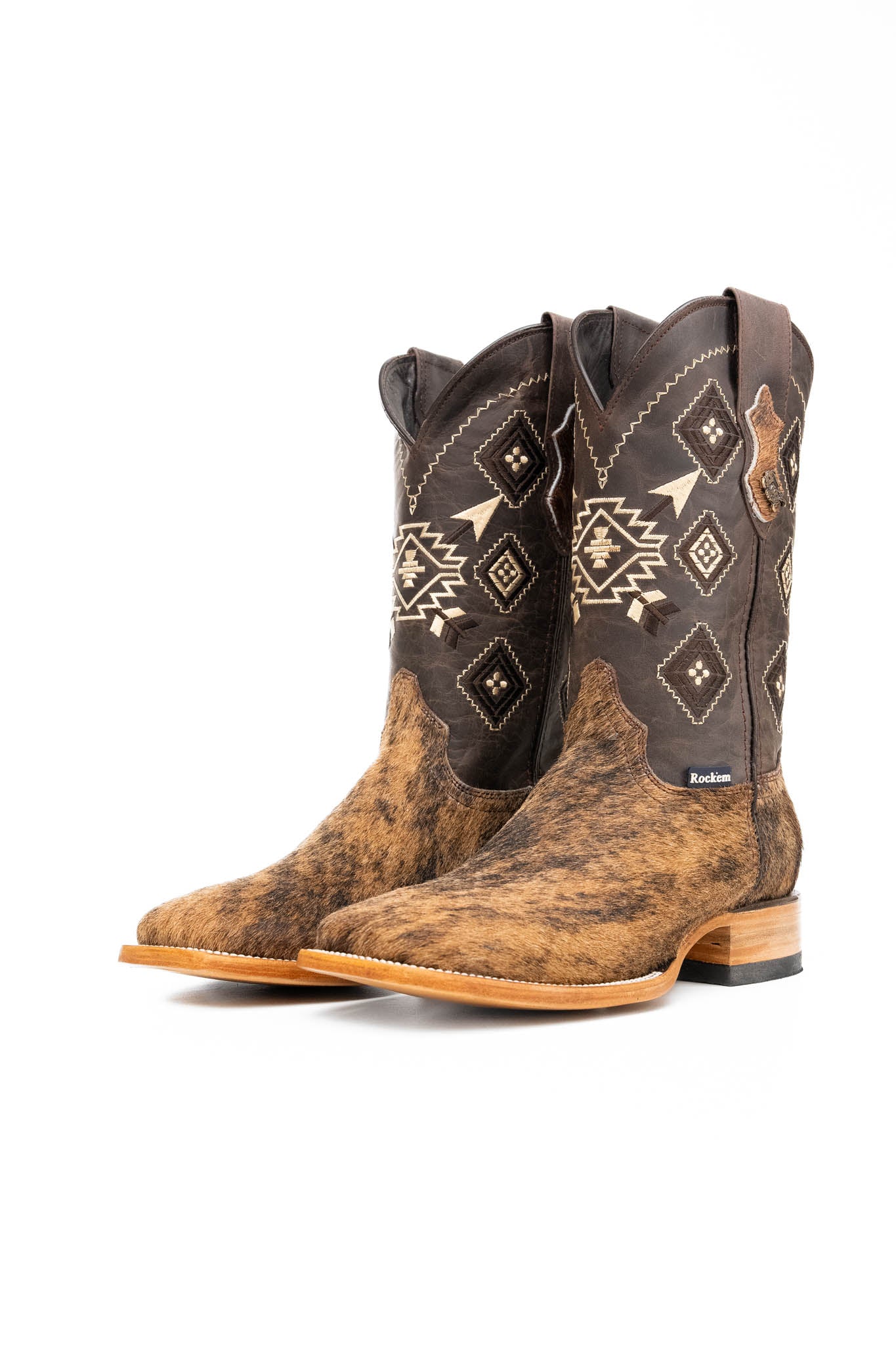 Authentic Men's Cowhide Square Toe Cowboy Boots - Size 9.5 - Western Style Boots for Country Dancing, Rodeo & Casual Wear - NM101