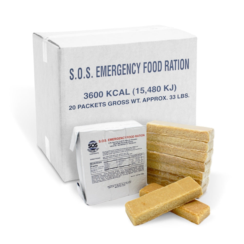 GSA SOS Emergency Food Bar 3600 Calorie - 20 Pack | Long Shelf Life Survival Food for Camping, Hiking & Emergency Preparedness