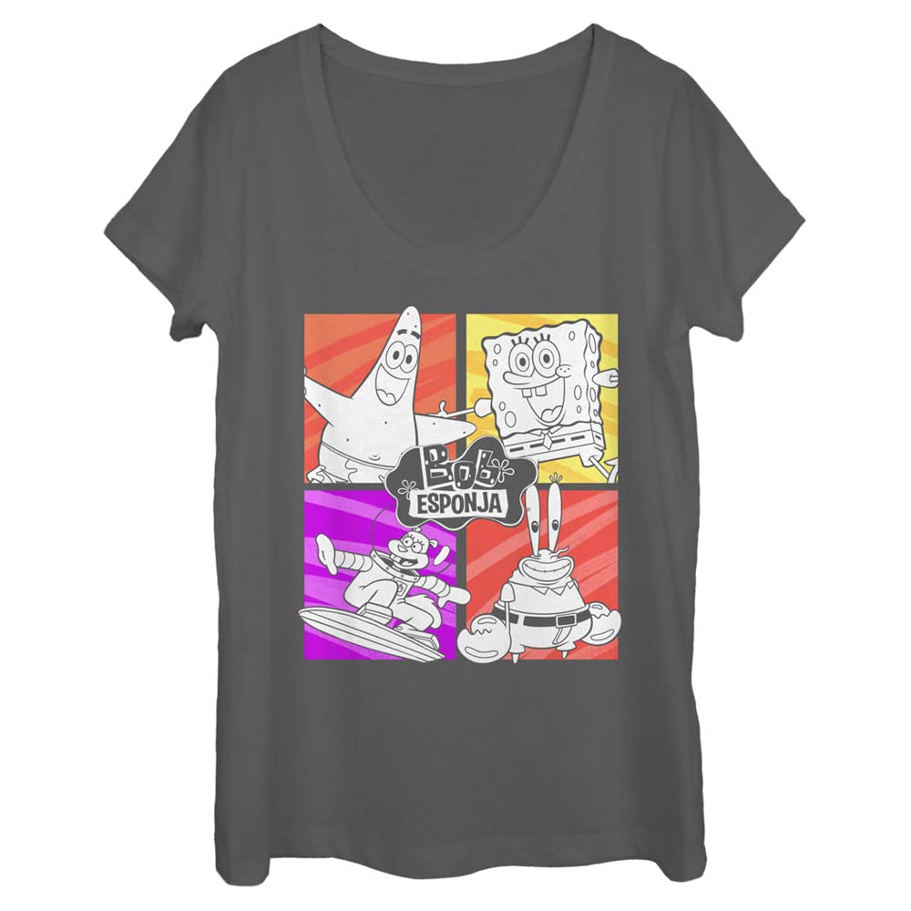 Jurassic Park Spongebob Squarepants Women's Short Sleeve Graphic Tee - Fun Pop Culture T-Shirt for Casual Wear, Cosplay & Gifts