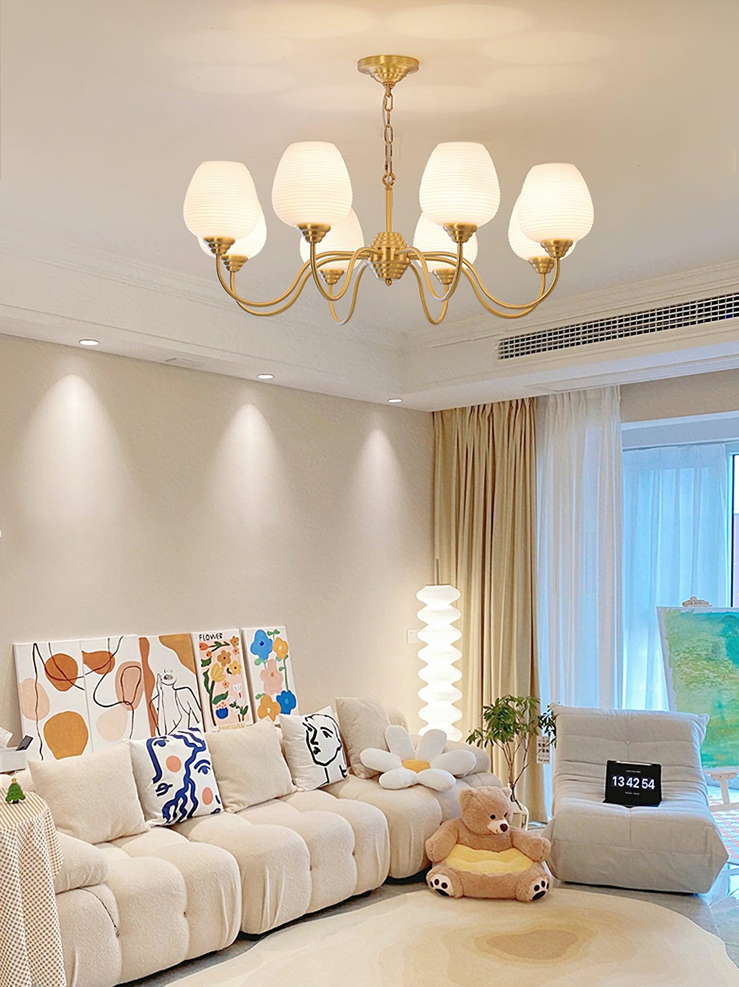 Endon Alton Chandelier - Modern Crystal Ceiling Light Fixture for Dining Room & Living Room Decor | Elegant Lighting for Home & Wedding Venues