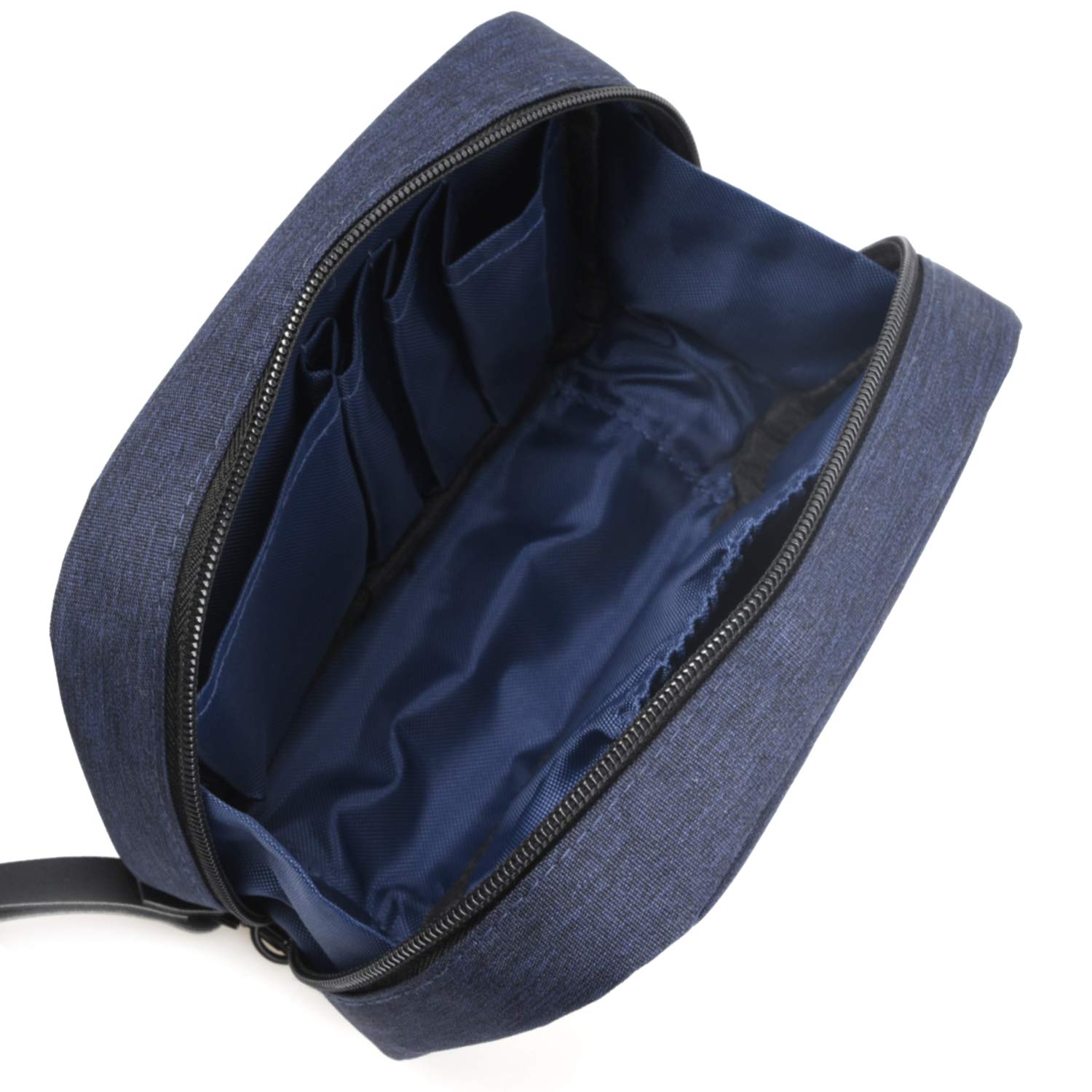 Patu Handy Beauty Carry Case - Waterproof Makeup Cosmetic Bag for Women, Skincare Organizer Pouch with Multiple Pockets, Travel-Friendly Electronics Accessories Storage (Indigo) - Perfect for Travel, Gym & Daily Beauty Essentials Organization