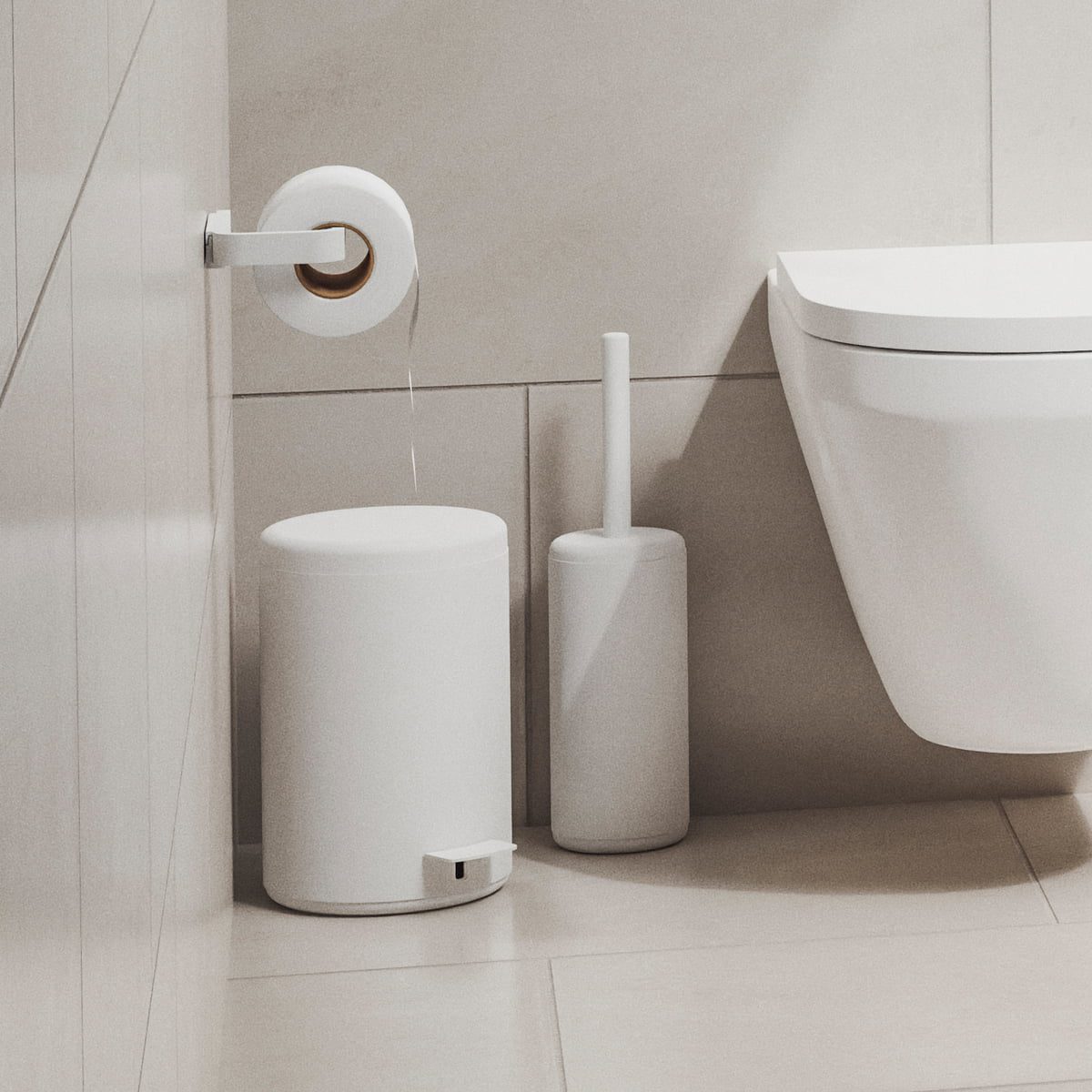 Wall-Mounted ZONE DENMARK Rim Toilet Brush - 10cm Diameter x 21cm Height, Black - Perfect for Modern Bathrooms & Small Spaces