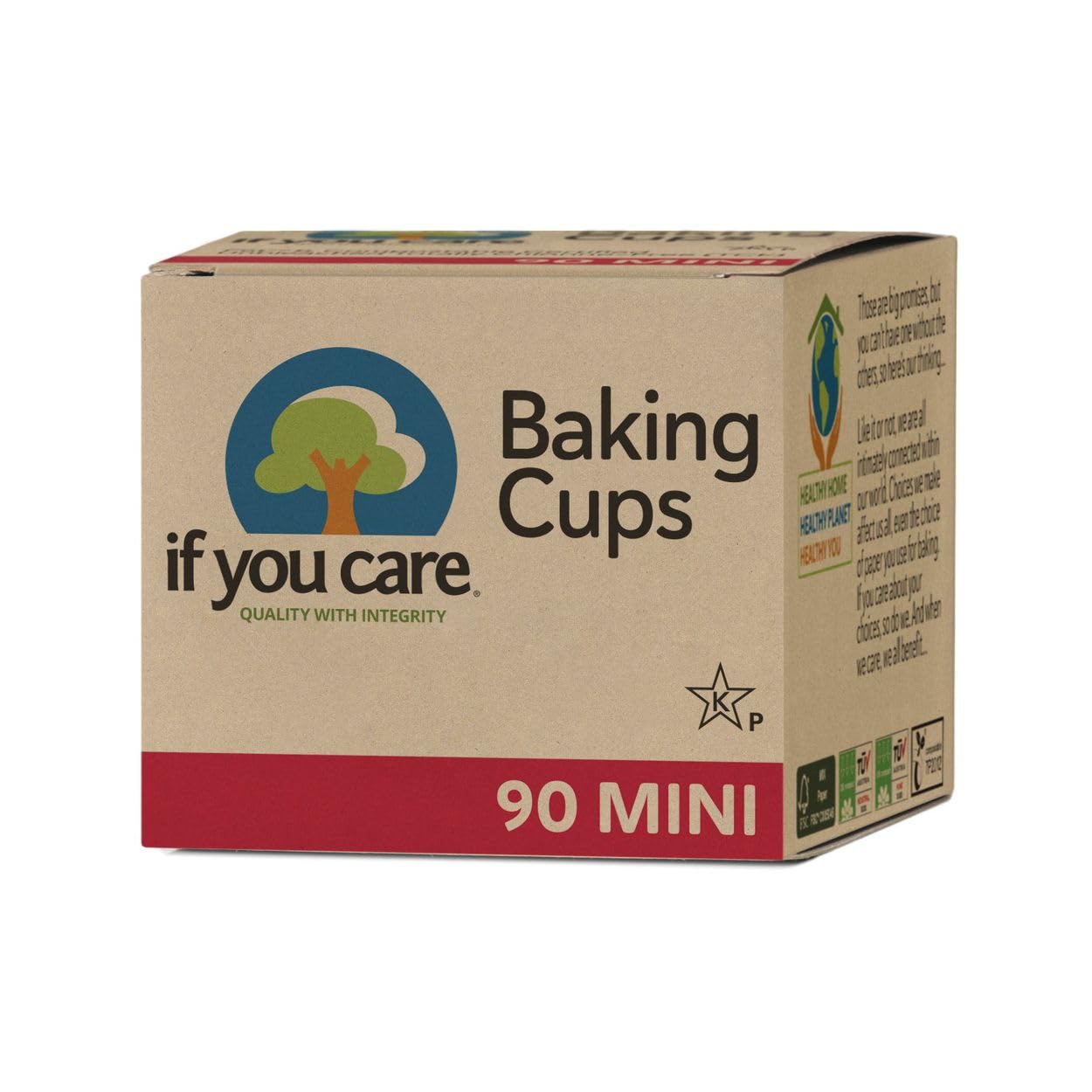If You Care Mini Baking Cups - 90 Count, FSC Certified, Unbleached & Chlorine-Free - Perfect for Cupcakes, Muffins & Party Desserts