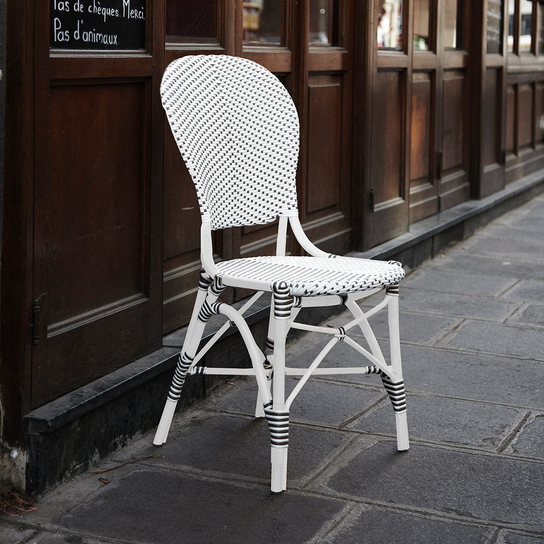 Isabell Stackable Aluminum Rattan Side Chair - Lightweight Outdoor Dining Chair for Patio, Garden, Poolside & Balcony Use