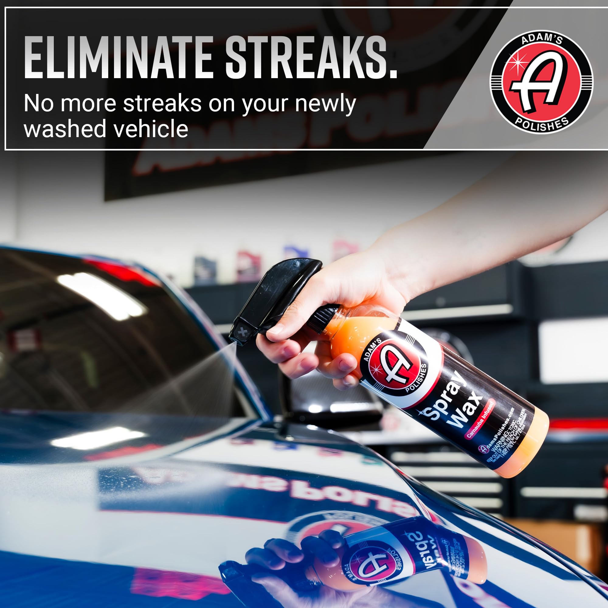 Adam's Polishes Premium Carnauba Spray Wax Kit - Advanced Car Wax & Polish for Ultimate Paint Protection | Quick Detailer for Cars, Trucks & SUVs | Perfect for Washing, Detailing & Shine Maintenance | Wheels & Windows Safe | Auto Cleaning Supplies