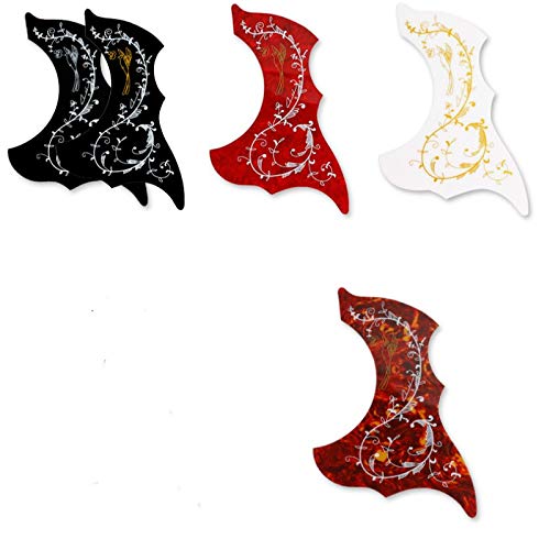 Acoustic Guitar Pickguard - Hummingbird Scratch Plate with Adhesive Backing (White Golden) | Durable Guitar Parts & Accessories for Protection & Style | Perfect for Acoustic Guitars, Performances & Studio Recordings