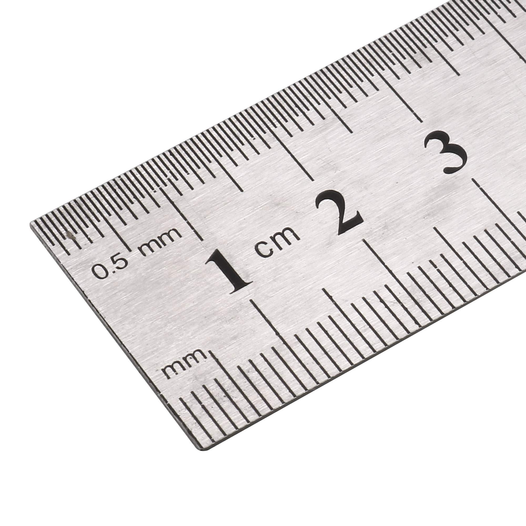 Premium 8 Inch (20cm) Metal Straight Edge Ruler - Silver Tone Measuring Tool for Office, School & Craft Projects | Durable Stainless Steel Ruler for Drawing, Engineering & DIY Projects