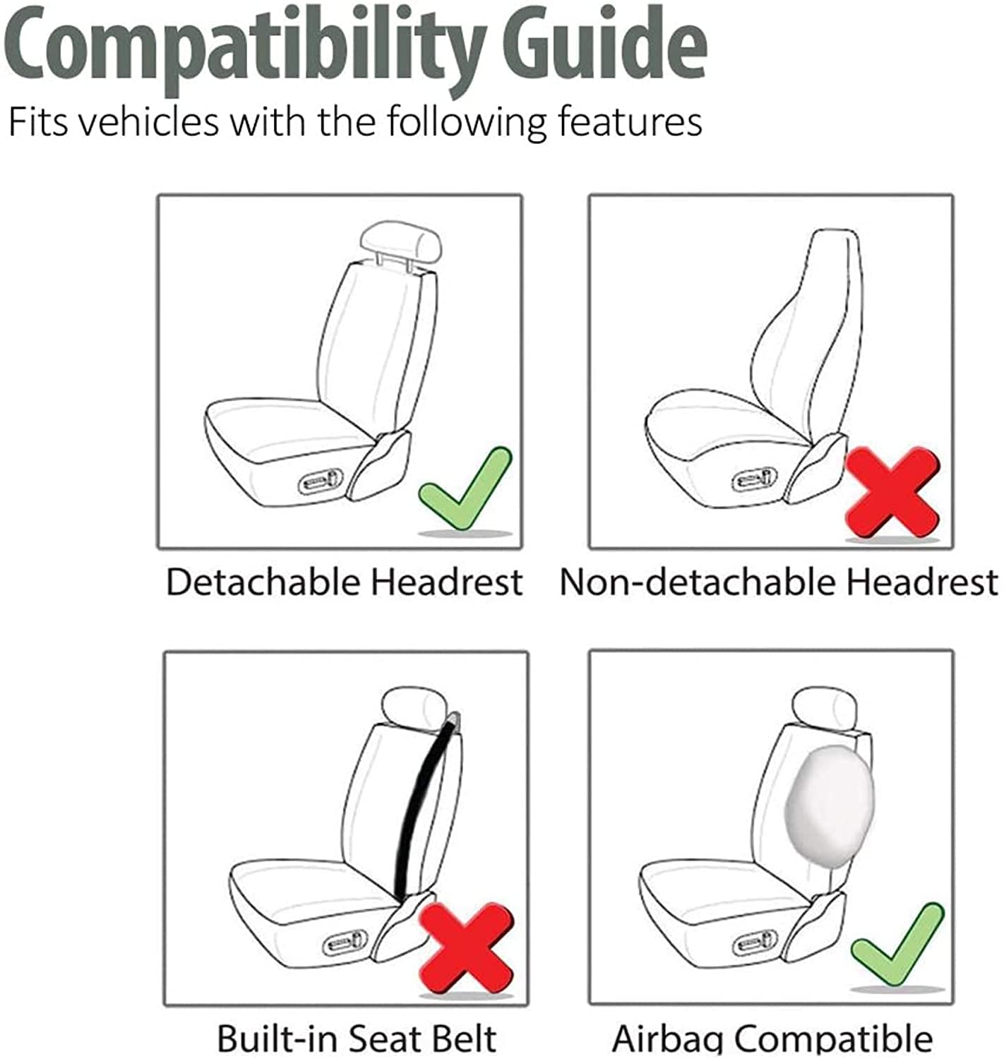 Universal Waterproof PU Leather Car Seat Covers Full Set - Premium Auto Interior Accessories for Cars, SUVs & Pickup Trucks (Green-Beige) | Perfect for Road Trips, Daily Commutes & Family Protection