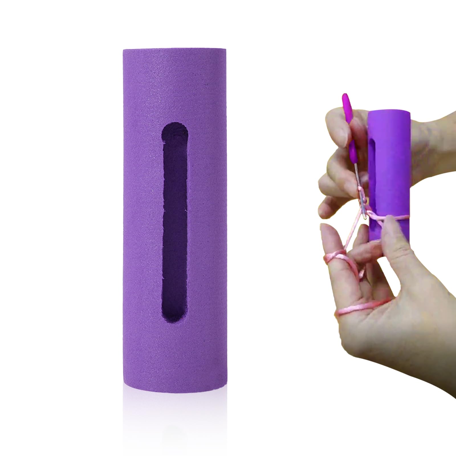 Crochet Magic Circle Ring Tool - Tension Maker & Needle for Beginners, Left-Handed Stitch Drawing, Snag-Free Magic Ring for All Yarn Sizes (Purple) - Perfect for Amigurumi, Scarves & DIY Crochet Projects