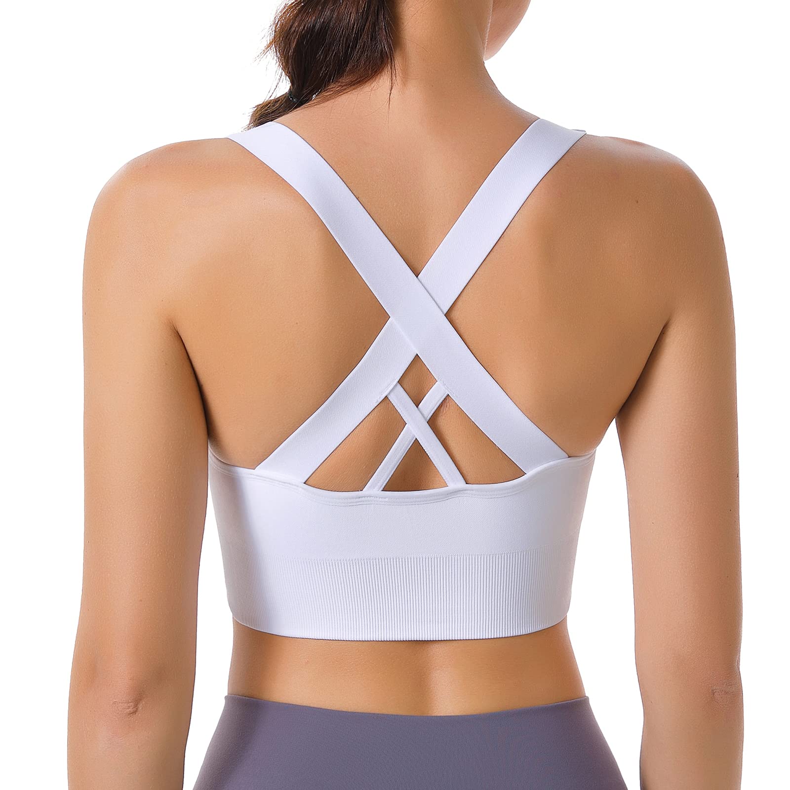 High Support Medium Impact Sports Bra for Women - Padded Workout Tops with Strappy Design | Perfect for Yoga, Gym & Running
