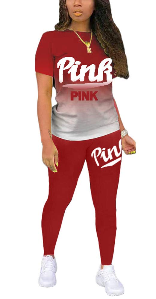 Yeshire Women's Two Piece Outfits - Short Sleeve T-Shirt & Bodycon Pants Set | Casual Jogger Tracksuit for Gym, Running & Lounge Wear