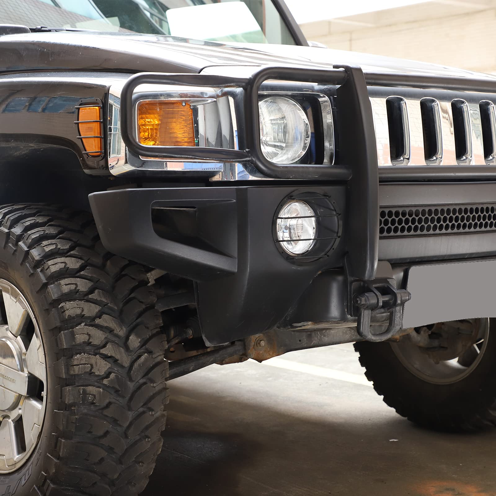 Hummer H3 2005-2009 Front Fog Light Cover - PIUGILH Lamp Frame Trim & Decorative Hood Guard Sticker | Durable Car Accessories for Off-Road Protection & Custom Style
