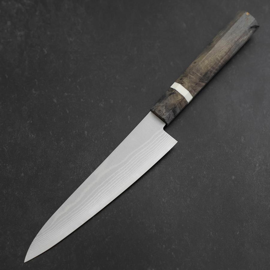 VG-10 Damascus Steel Petty Knife 150mm - Marbled Maple Handle - Japanese Kitchen Knife for Slicing, Peeling & Precision Cutting