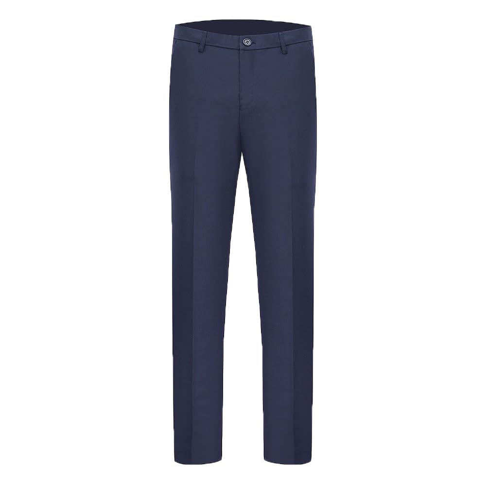 Men's Slim Fit One Button Suit Pants - Tailored Formal Business Dress Trousers for Office, Wedding & Special Occasions | Premium Wool Blend Fabric