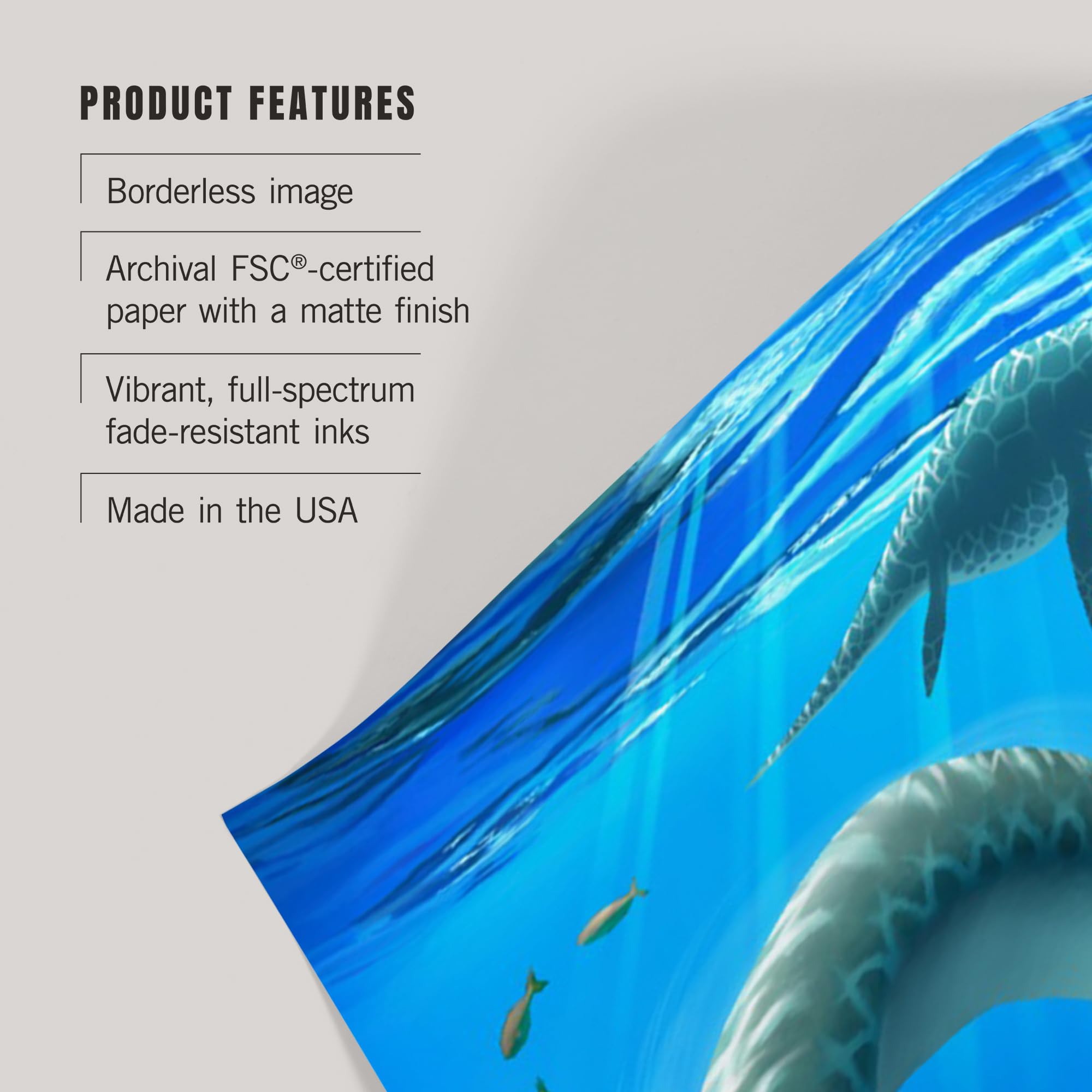Lantern Press 36x54 Inch Giclee Art Print - Plesiosaurus Dinosaur Wall Decor for Living Room, Bedroom & Office | Premium Canvas Painting for Home & Office Decoration