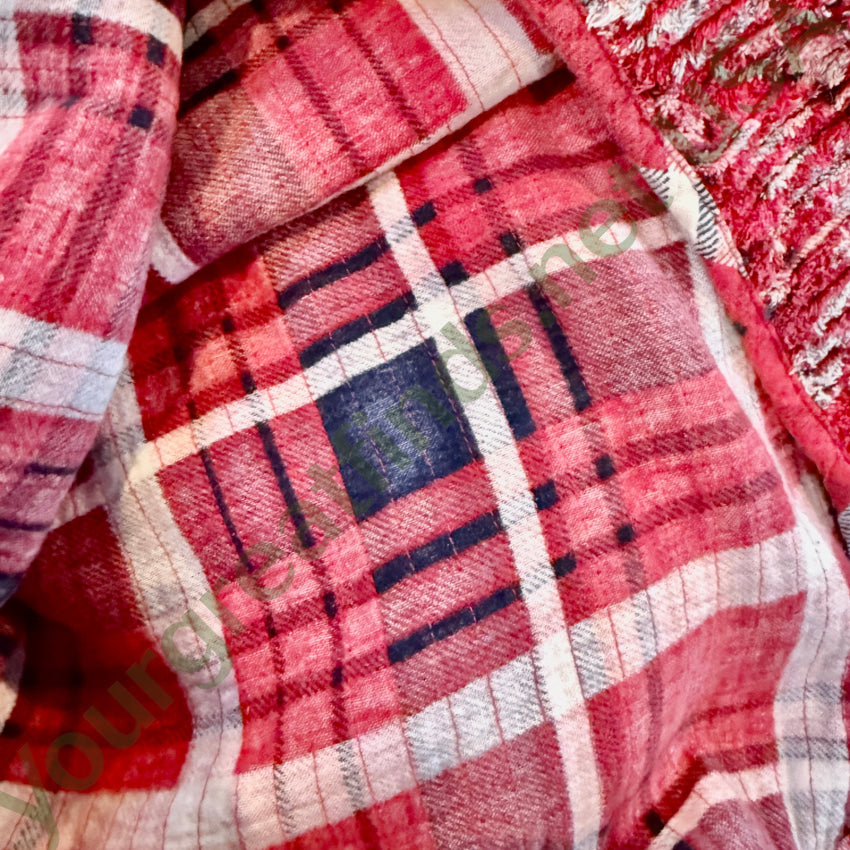 Vintage Chenille Plaid Top Cindy's Cut T's - Soft Cozy Women's Sweater for Fall & Winter Layering | Perfect for Casual Outfits, Date Nights & Holiday Gatherings