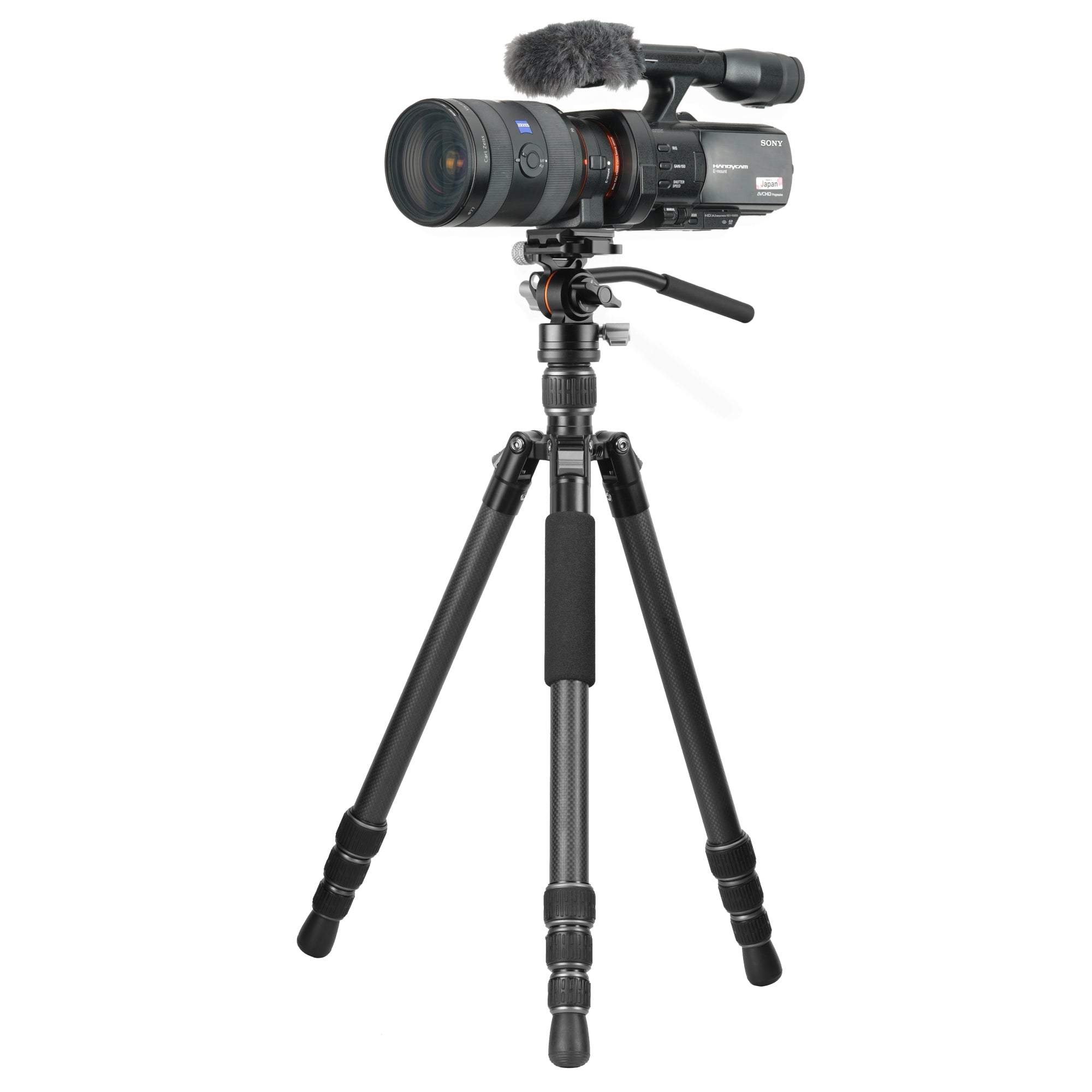 Vesta GO 264 CV12 Carbon Fiber Travel Tripod with Counterbalancing Video Head - Lightweight Compact for Photography & Videography Travel Adventures