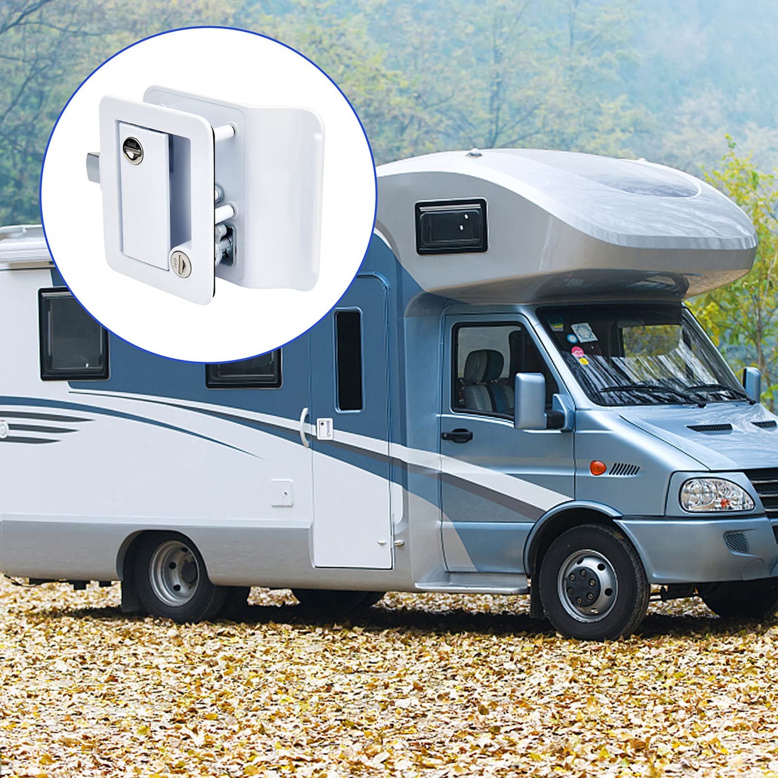 Upgraded Chrome RV Door Lock RL001 - Heavy Duty Paddle Deadbolt Camper Door Latch Replacement Kit for Travel Trailers, Horse Trailers & Cargo Haulers | Secure Entry for Campers, Trailers & Mobile Homes