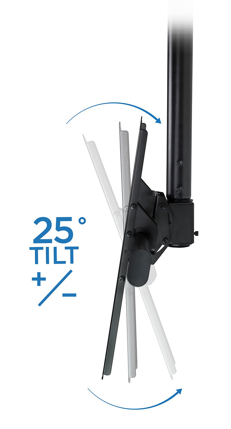 Mount-It MI-509L Black Ceiling TV Mount for 40-70 Inch Flat Screen TVs - Adjustable Height, Tilt & Swivel Bracket with VESA 600x400 Support - Perfect for Vaulted Ceilings in Living Rooms, Bedrooms & Home Theaters
