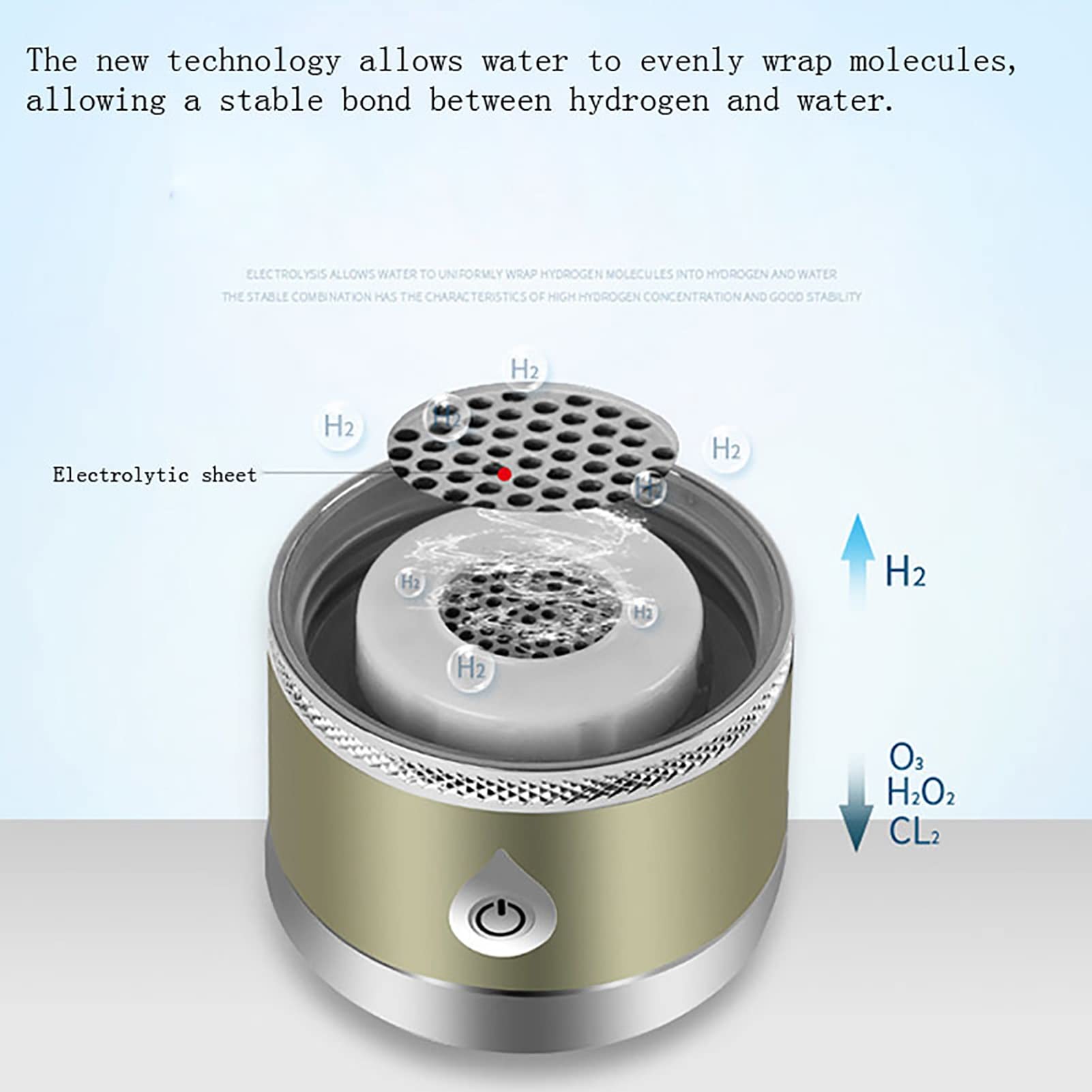 Portable Hydrogen Water Bottle - Alkaline Water Generator & Ionizer with 1200-1500PPB Hydrogen, USB Rechargeable, 380ML (Beige) | Perfect for Travel, Gym & Daily Hydration