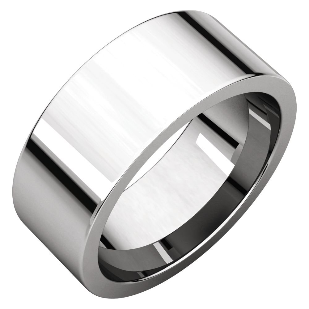 Jewels By Lux 925 Sterling Silver 8mm Flat Comfort Fit Men's Wedding Band Ring - Size 12 - Perfect for Weddings, Anniversaries & Everyday Wear