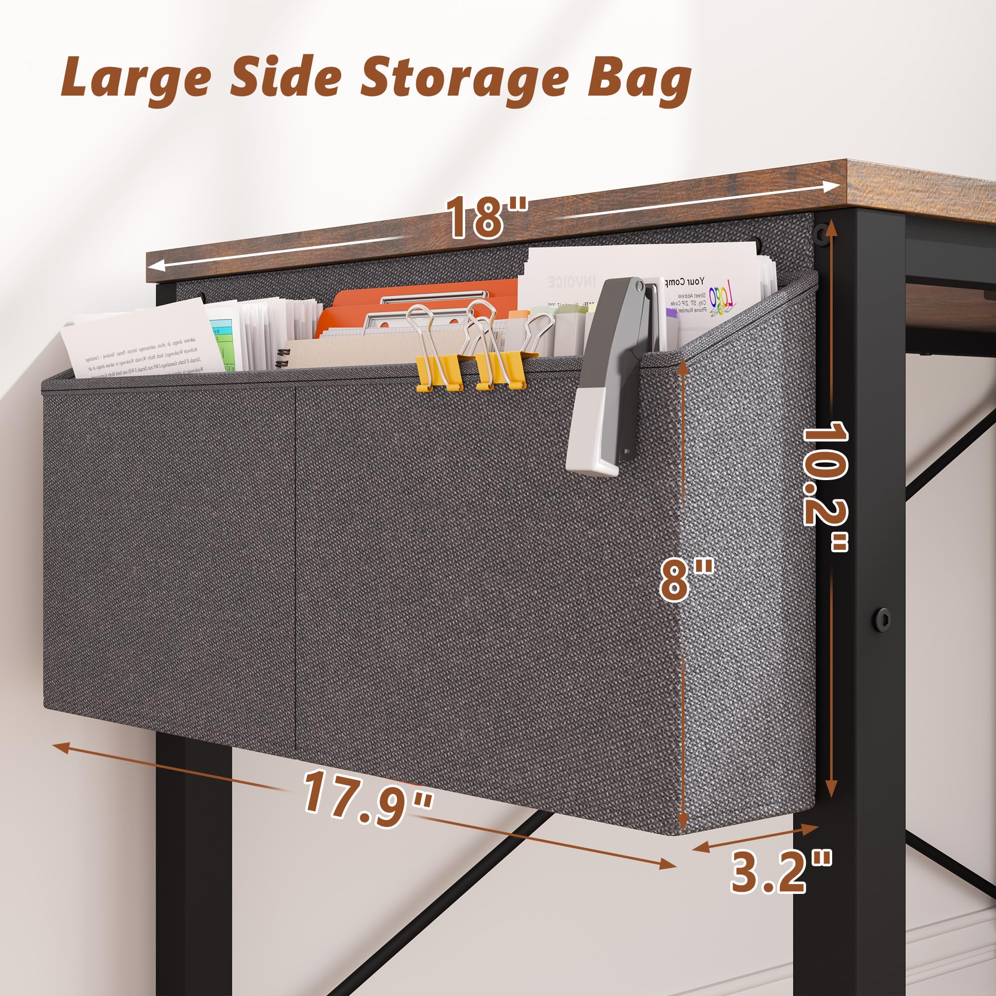 48 Inch L-Shaped Gaming Desk with Storage Shelves, Power Outlets & Side Bag - Reversible Computer Desk with X-Shaped Support for Home Office, Bedroom, Study - Rustic Brown Wooden Workstation for PC Gaming, Remote Work & Online Study