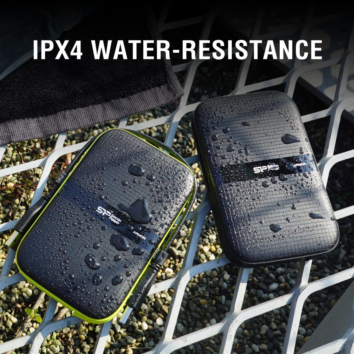 Silicon Power 4TB Rugged External Hard Drive - USB-C USB 3.0 Portable HDD, Military-Grade Shockproof & Water-Resistant for PC, Mac, iPad Pro (Black) - Perfect for Outdoor Adventures, Data Backup & On-the-Go Storage
