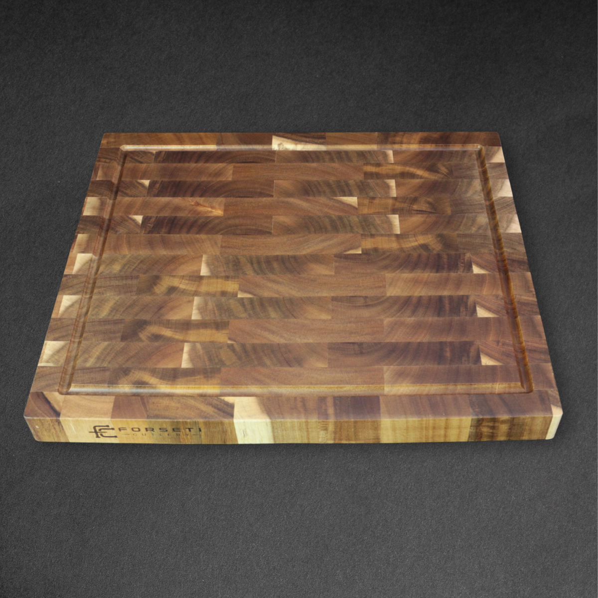 Premium Forseti Steel Acacia Wood Cutting Board - Large Durable Kitchen Chopping Block with Juice Groove - Perfect for Meat, Vegetables & Food Prep - Ideal for Home Chefs & Professional Kitchens