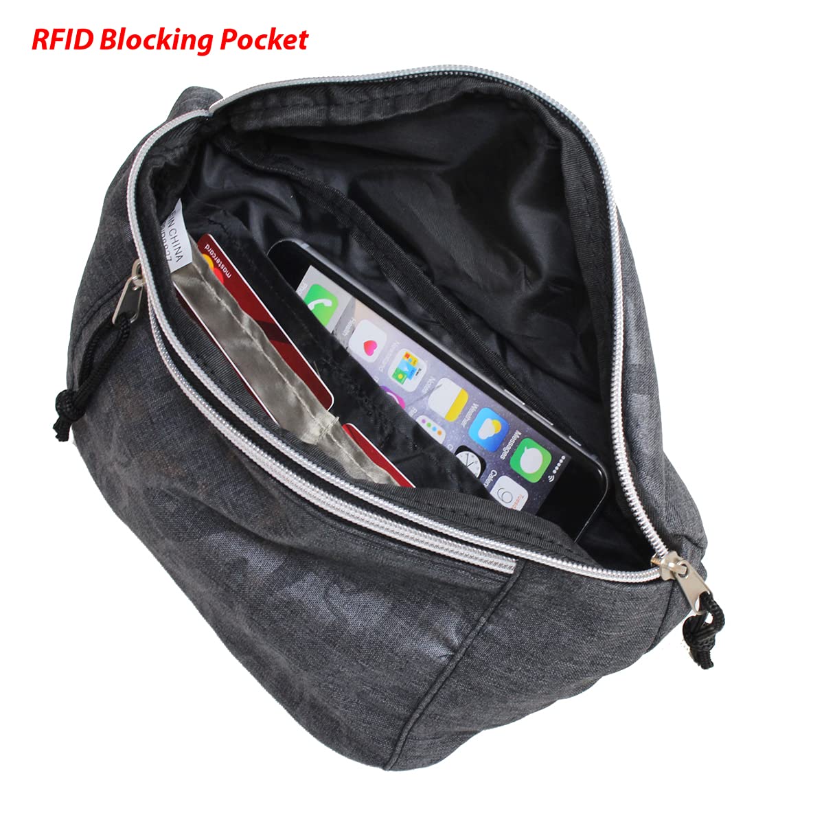 Preferred Nation RFID Blocking Slim Fanny Pack (Set of 2) – Anti-Theft Waist Pack for Running, Outdoor Concerts, Festivals & Events – Urban Camo & Charcoal – Secure & Stylish for Travel, Commuting & Daily Use