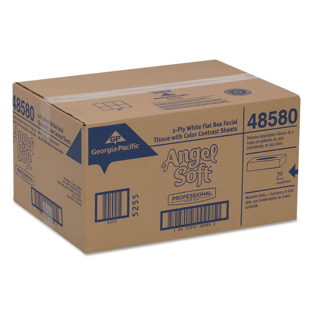 Georgia Pacific Professional 48580 Premium Facial Tissues - 100 Tissues per Box, 30 Boxes per Carton | Soft & Strong for Office, Home & Hospitality Use