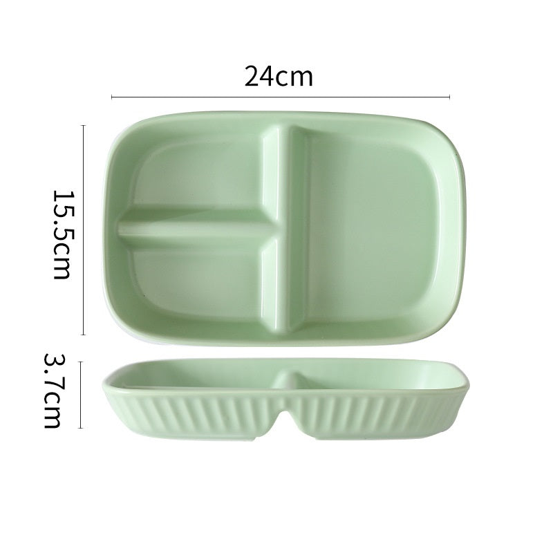 Kalours Rectangle Plate with Partition - 50% Off Clearance Sale | Durable Divided Serving Dish for Meals, Snacks & Entertaining