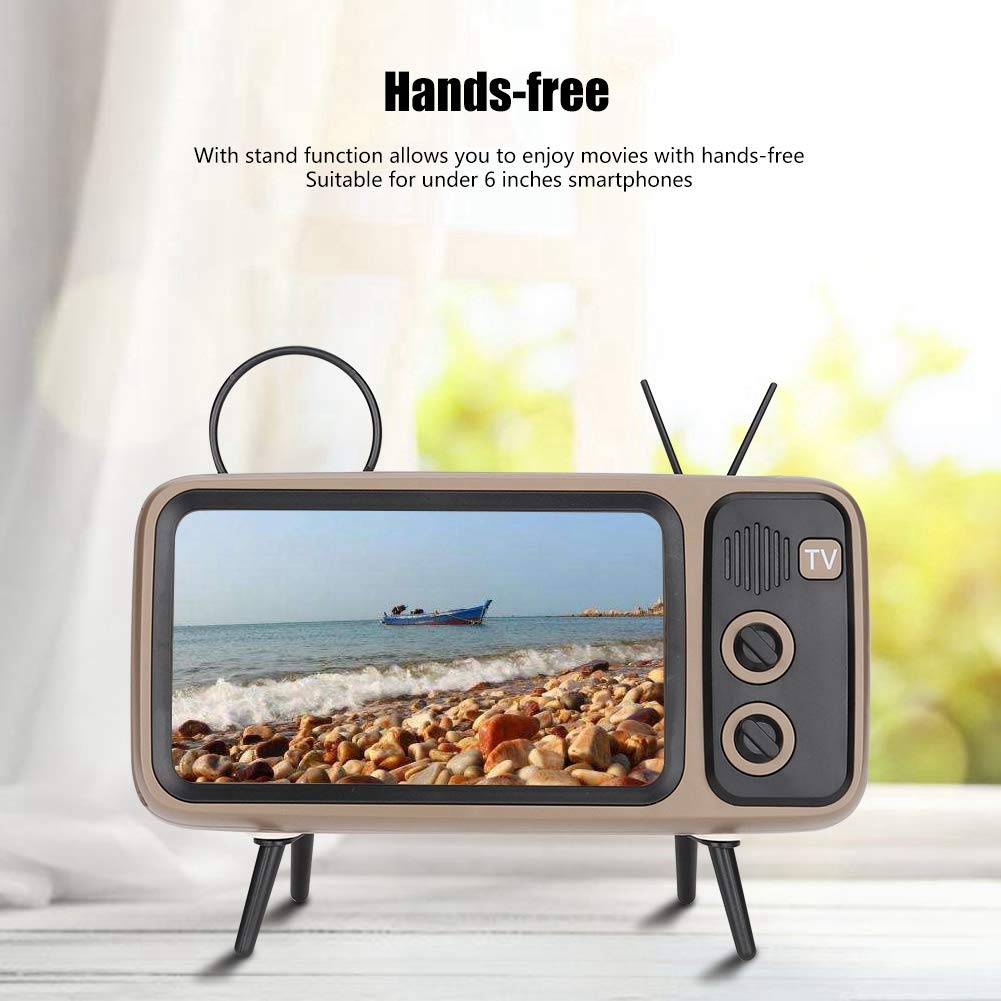 Ciglow Retro Bluetooth Speaker with HD Stereo Sound - Portable Wireless Speaker with Built-in Phone Stand for iPhone & Android (6