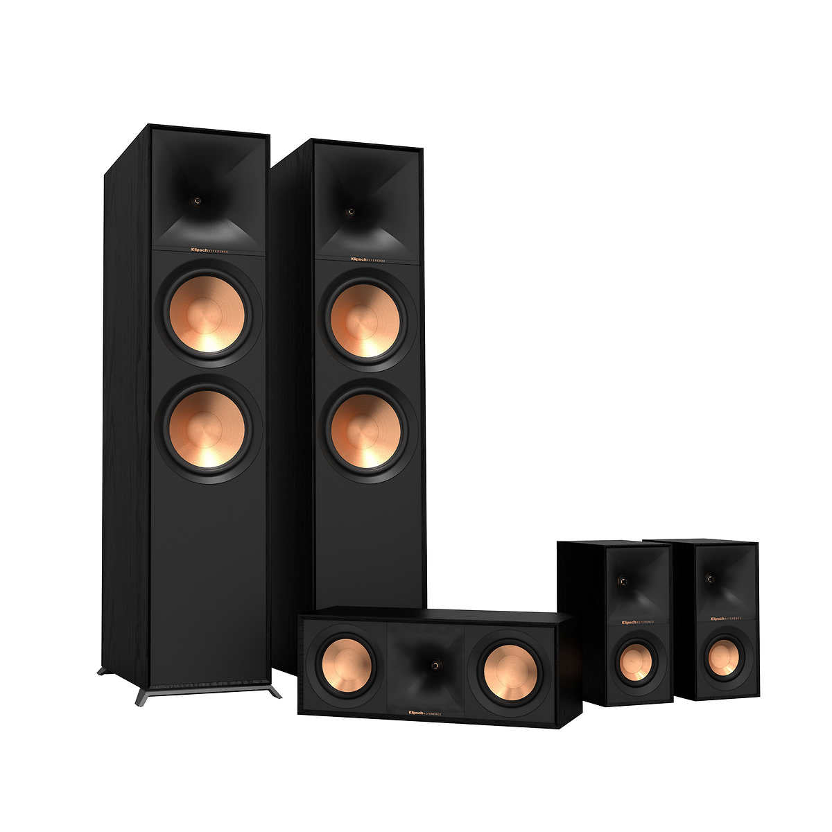 Klipsch Reference Dolby Atmos 5.0.2 Surround Sound System with R-806FA Floorstanding Speakers, R-40M Bookshelf Speakers & R-50C Center Channel - Perfect for Home Theater, Movie Nights & Gaming Setup