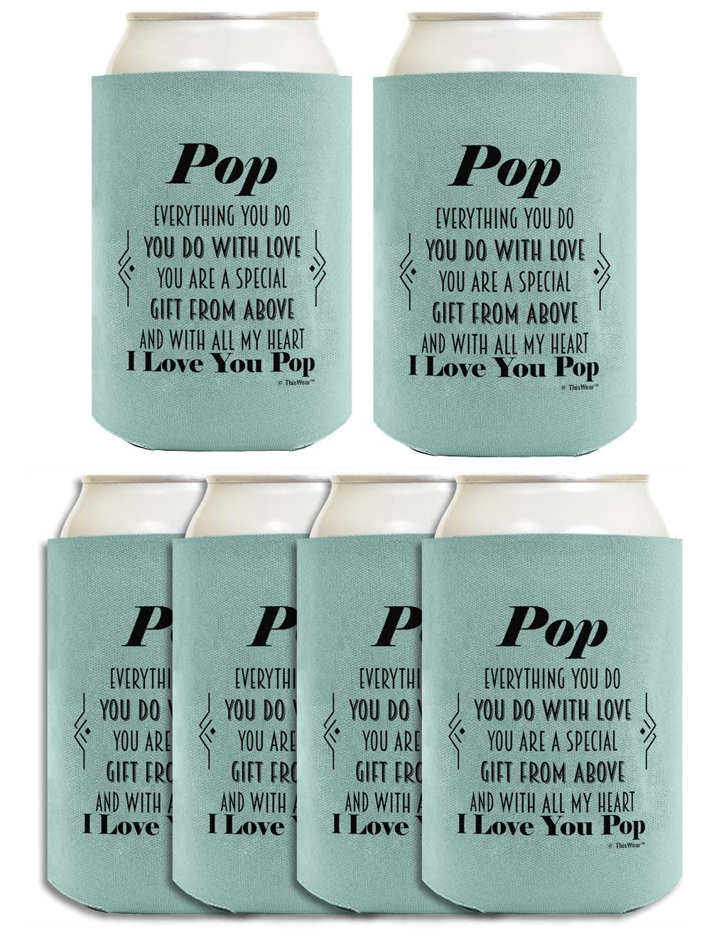 6-Pack Can Drink Coolies Pop - Gift For Dad You Are A Gift From Above Poem - Perfect for Father's Day, Birthday & Special Occasions