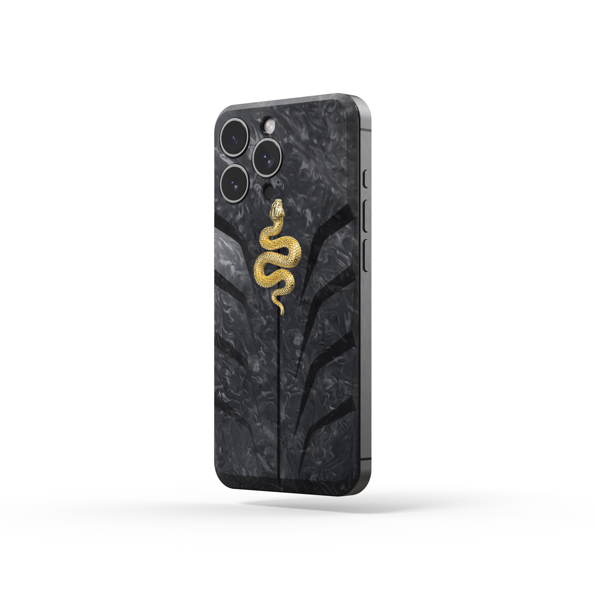 Premium Magnetic iPhone Case with Gold Snake Design - Slim Protective Cover for iPhone 12/13/Pro/Max - Perfect for Everyday Use, Travel & Work