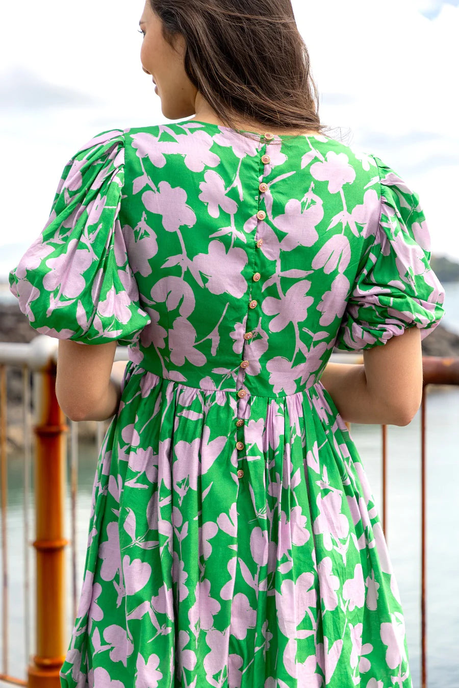 Emma Mini Dress - Green Floral Print Summer Dress for Women | Perfect for Beach Vacation, Date Night & Casual Outings