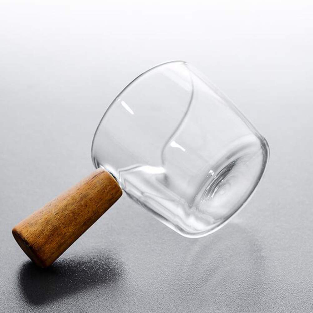 Premium Glass Sauce Dish with Handle - Mini Creamer Jug for Milk, Coffee, and Seasoning - Perfect for Home, Restaurant, and Catering - Elegant Appetizer Serving Dish - Size L - Ideal for Breakfast, Tea Parties, and Fine Dining Presentation