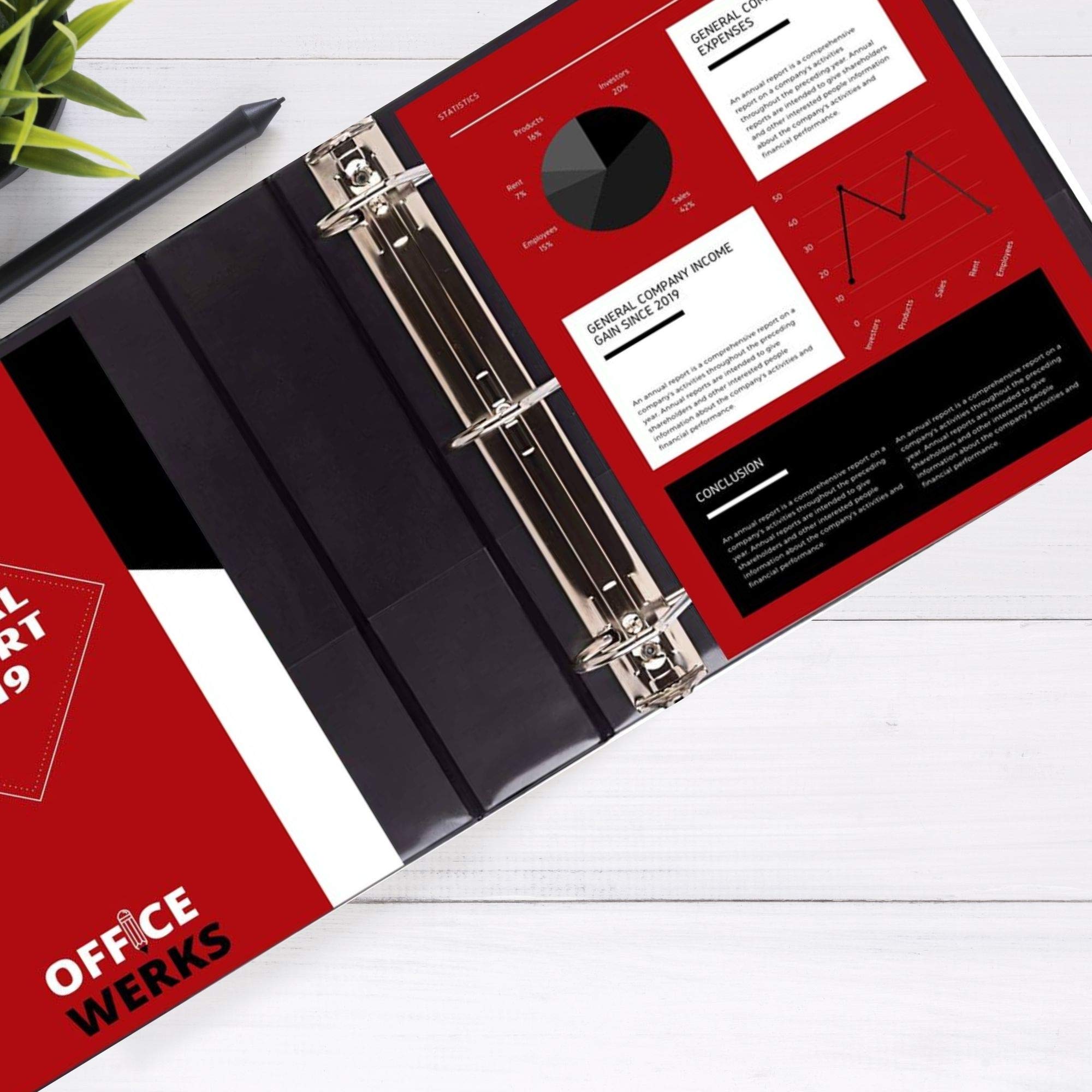 Performore 3 Ring Binder 5 Inch - Professional D Ring Binder with Clear View Cover, Holds 8.5 x 11 Standard Pages, Includes Pockets & Sheet Protectors (2 Pack Black) - Perfect for Office Presentations, School Projects & Document Organization