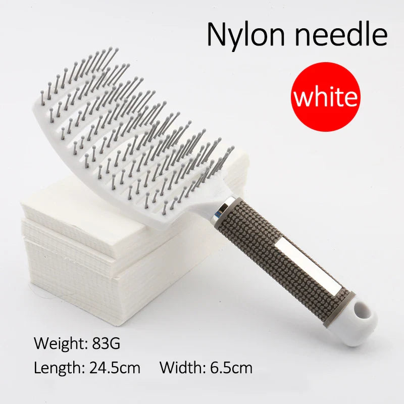 Nylon Curl Release Brush for Detangling & Styling – Perfect for Curly, Wavy & Natural Hair Care at Home or Salon
