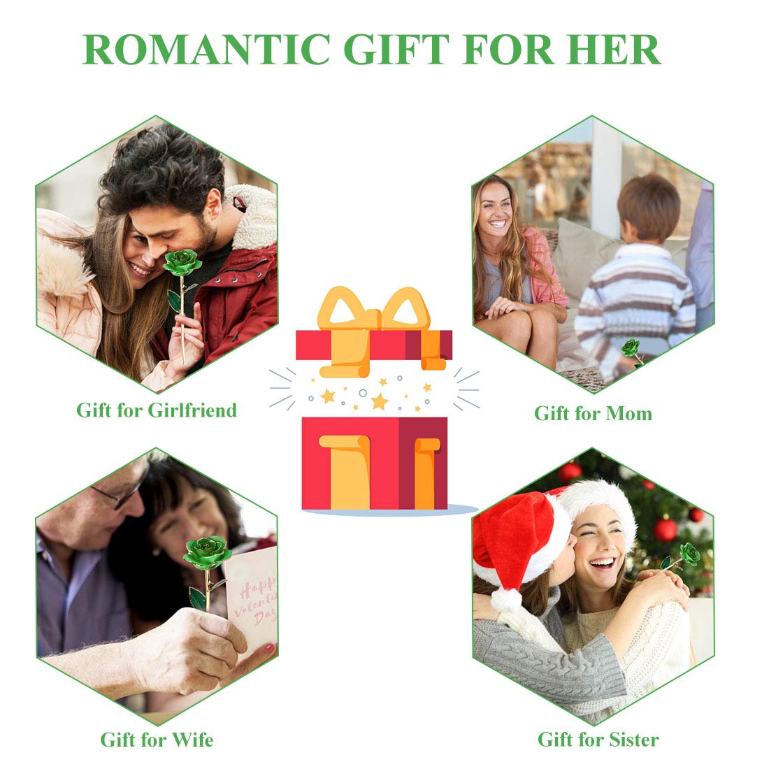 24K Gold Plated Green Rose - Eternal Preserved Flower in Elegant Stand, Perfect Gift for Wife, Mom, Grandma | Anniversary, Valentine's Day, Mother's Day Present | Home & Office Decoration