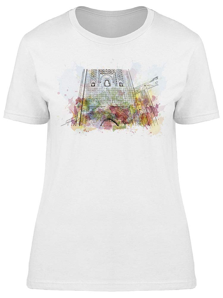 Smartprints Landmark Casablanca Tee for Women - Stylish Graphic T-Shirt with Vintage Travel Design - Perfect for Casual Wear, Travel & Everyday Outfits