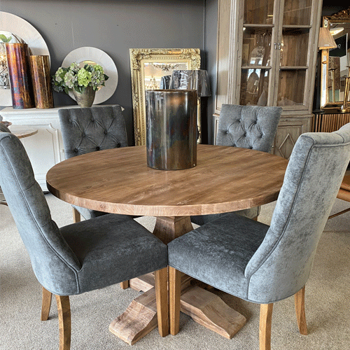 Round Dining Table 120cm - Modern Madrid Style for Kitchen, Dining Room & Small Spaces | Perfect for Family Gatherings & Dinner Parties