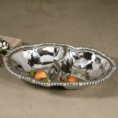 Beatriz Ball 6268 Silver Double Dip Serving Set - Elegant Appetizer Tray for Parties, Entertaining & Holiday Gatherings